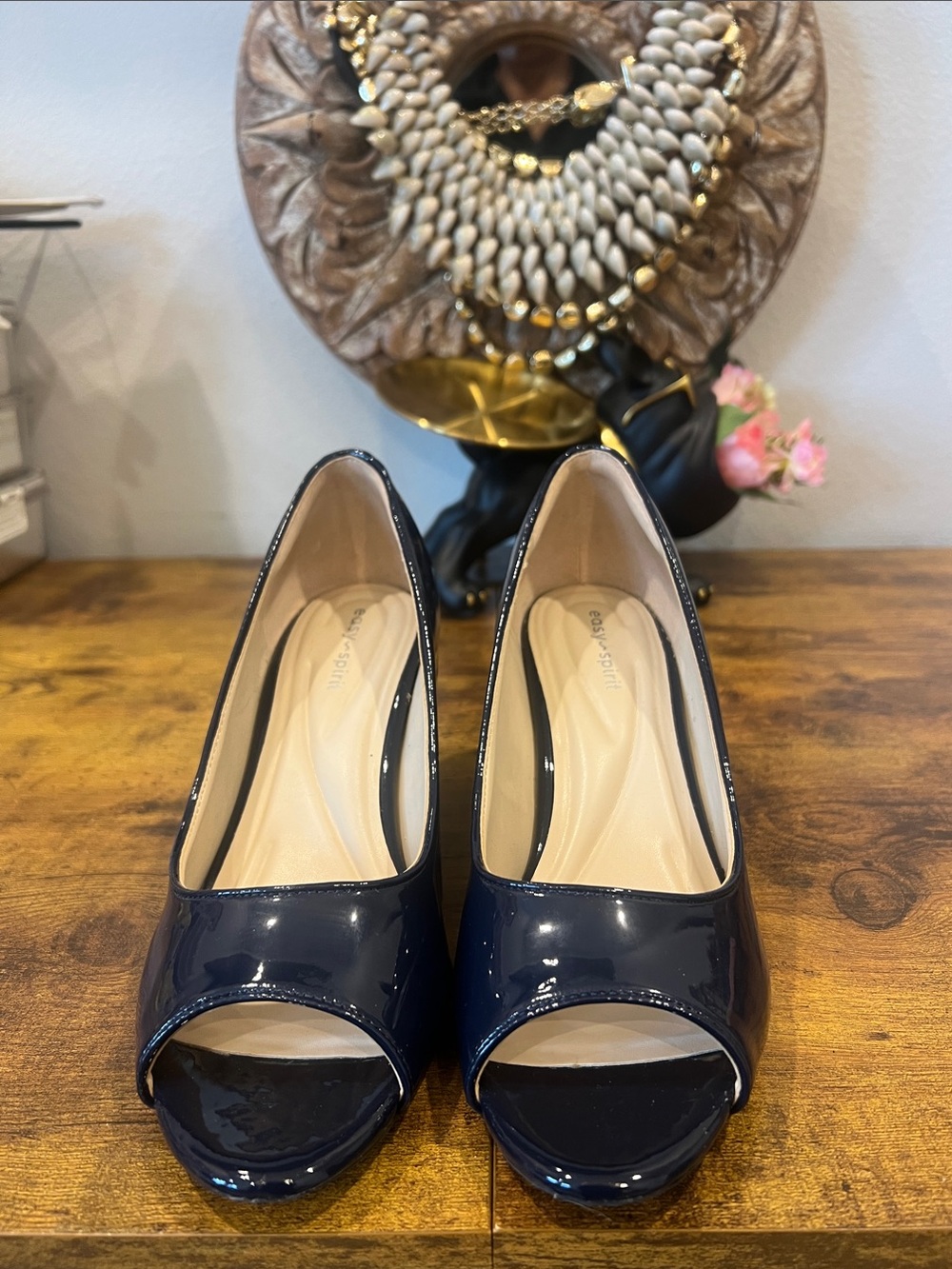 Easy Spirit Coleen Women’s Peep Top Sculptured  Wedges: Size 7